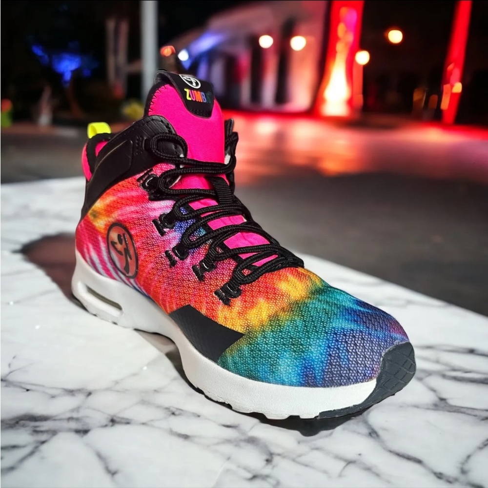 Zumba Air Funk Shoes Size 7.5 Tie-Dye Colorful Dance Workout Sneakers Z1F000024